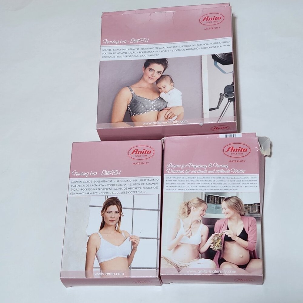 NWT  Anita Wire-Free Bundle Nursing Bra 34F/34DDD  –5034 5055 5051 -Soft Support